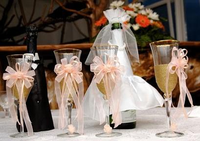 decorazione di champagne per un matrimonio